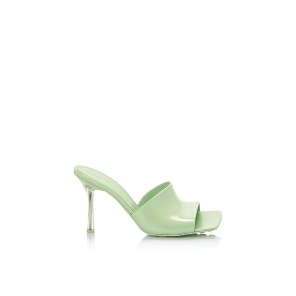 BOTTEGA VENETA Womens Green Comfort Square Toe Stiletto Slip On Heeled Sandal 35 - Picture 3 of 4